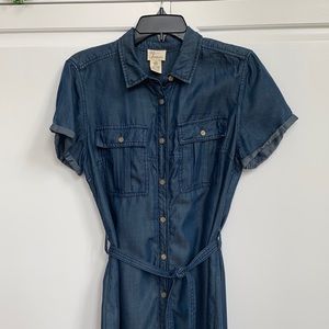 MIDI shirt style dress. button up, 100 percent Tencel